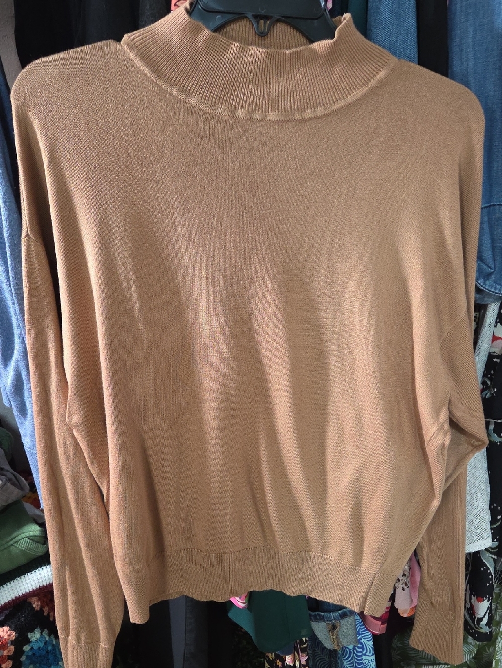 Ann Taylor Tan Mock Neck Sweater